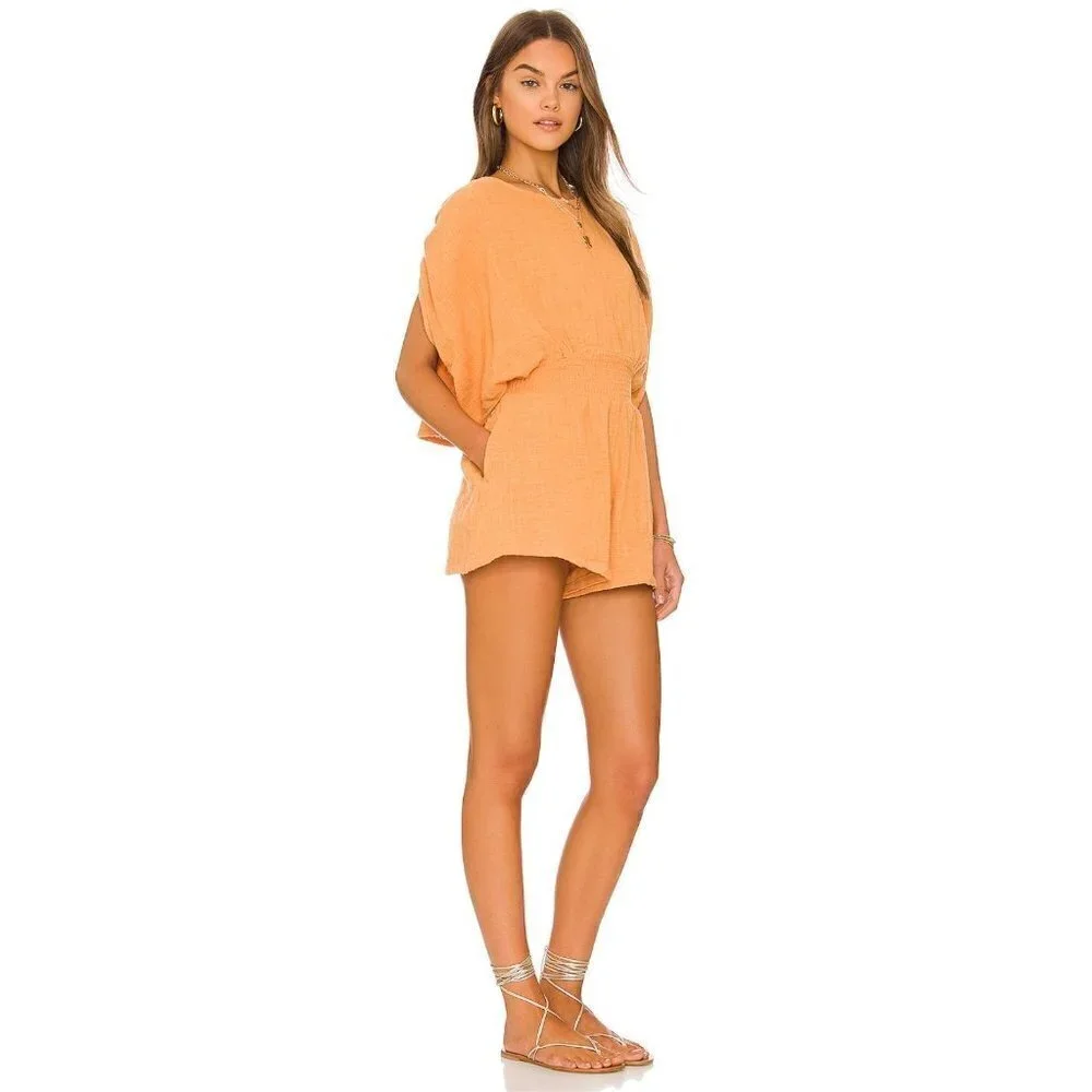 Free People Pietro Romper Suntan Womens Size XS